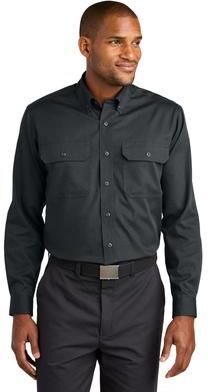 CornerStone CSW174 Long Sleeve Select Ripstop Shirt in Echo Steel size 2XL   Cotton/Polyester Blend