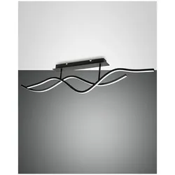 Fabas Luce Sinuo Deckenleuchte LED 2x18W Metall- und Methacrylat Schwarz