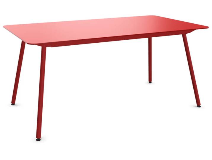 Glasfaser-Tisch Locarno Edge von Schaffner / Farbe: Rot / Grösse: 160 x 90 cm