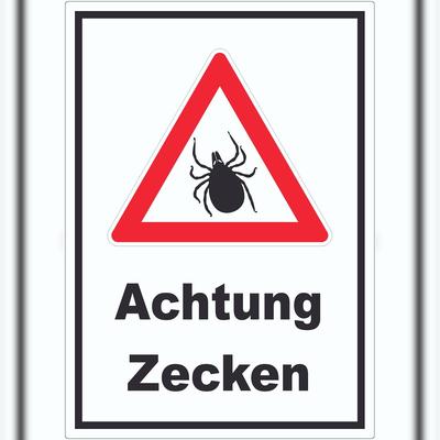 HB-Druck Achtung Zecken Aufkleber A5 (148x210mm)