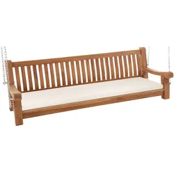CLP Schaukelbank wetterfest Joyce mit Sitzkissen, robust massiv Teakholz, mit Armlehne und Ketten, Gartenbank für Terrasse und Balkon