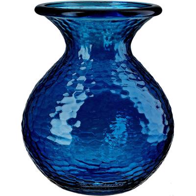 Tischvase GILDE "Vase bauchig "Pietro", blau (dunkelblau), B:29cm H:33cm T:29cm Ø:29cm, Glas, Vasen