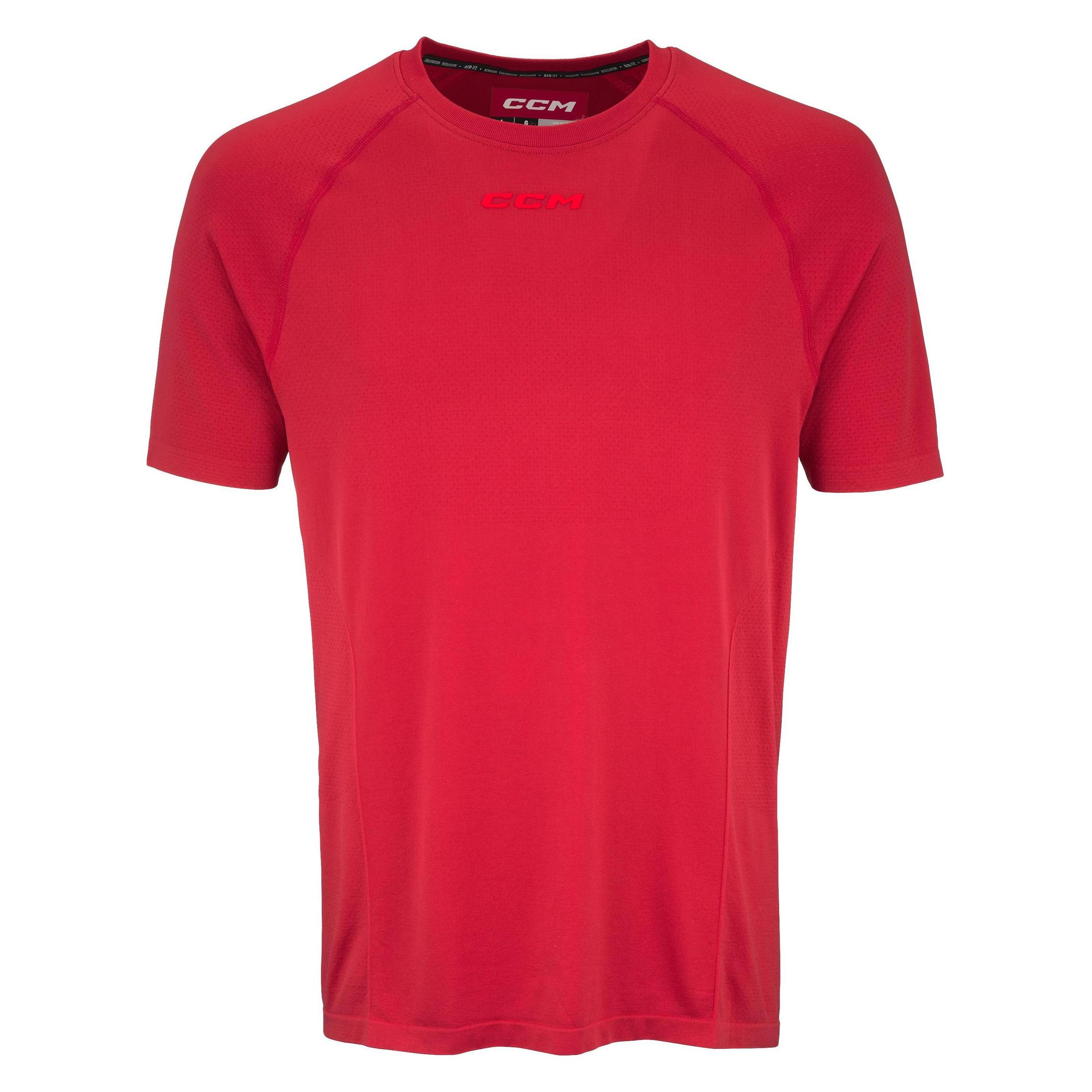 CCM TSS3TA Herren Kurzarm-Trainings-T-Shirt, Rot, Grösse S (S) (60322522)