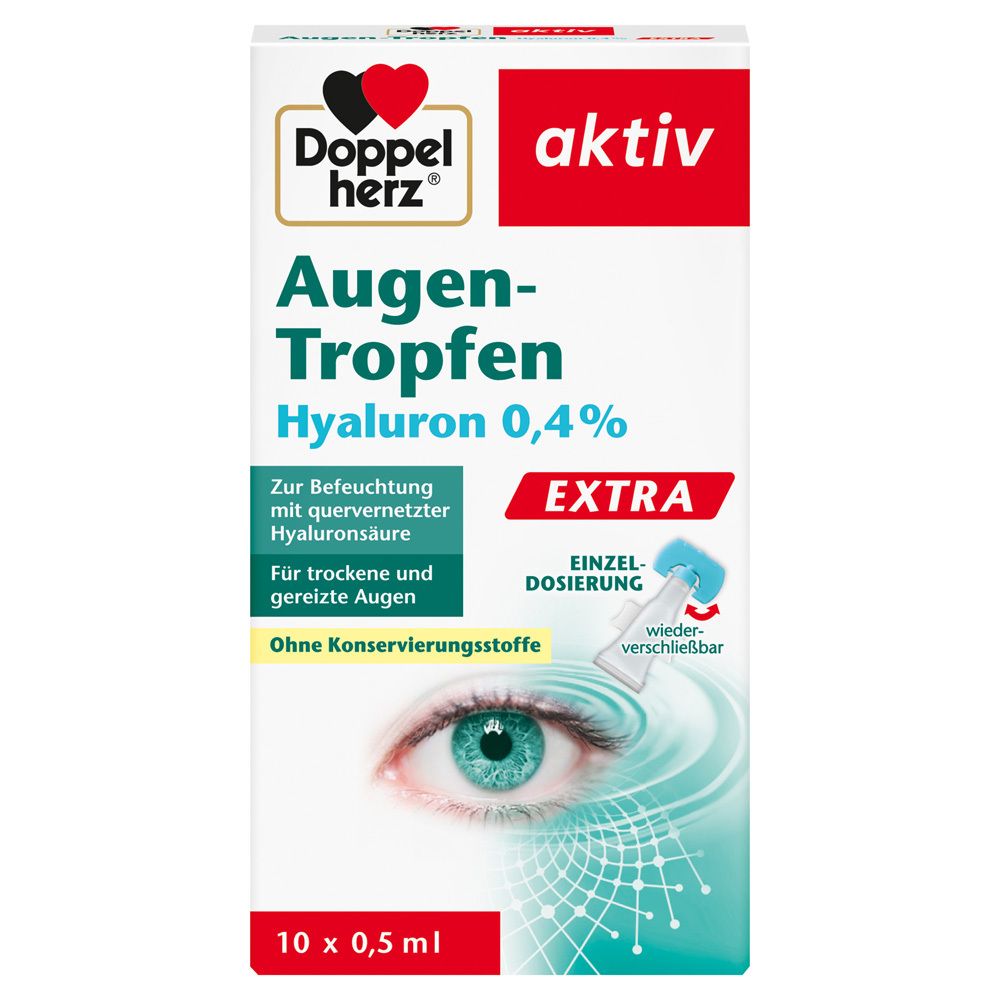 Doppelherz Augen-Tropfen Hyaluron 0,4% Extra 10x0,5 ml Tropfen