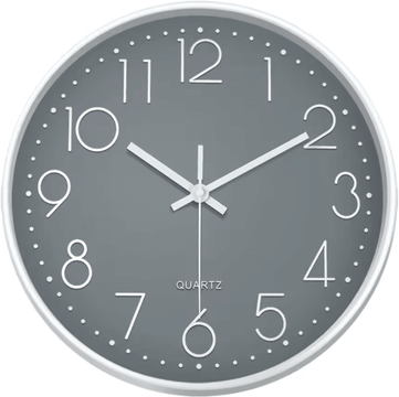 Uplift Curations Minimalist Silent Quartz Wall Clock Modern No Ticking Decor (8 10 12 Inch) gray 8 Inch