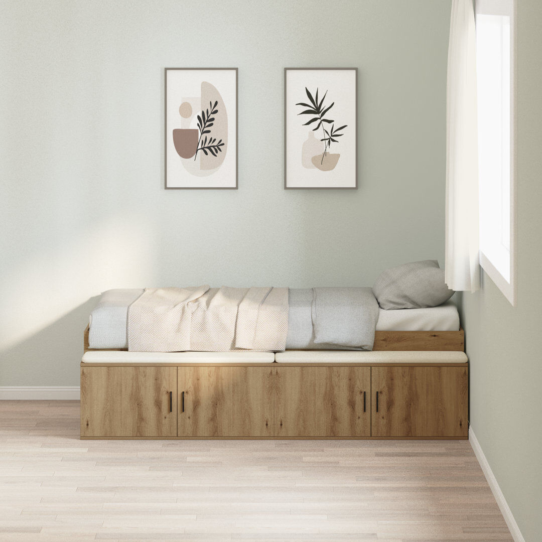 Vidaxl Storage Bed Frame Artisan Oak Single (3')