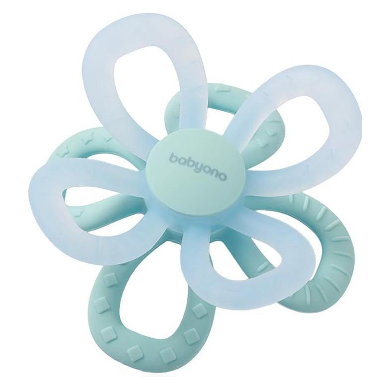 Babyono Beissring aus Silikon Flower blau 0M+ (0 Monate) (ON1596.02)