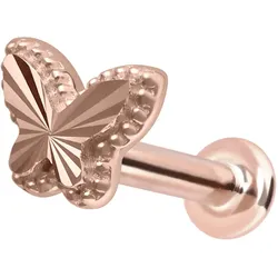 14 Karat Gold Labret mit Innengewinde SCHMETTERLING