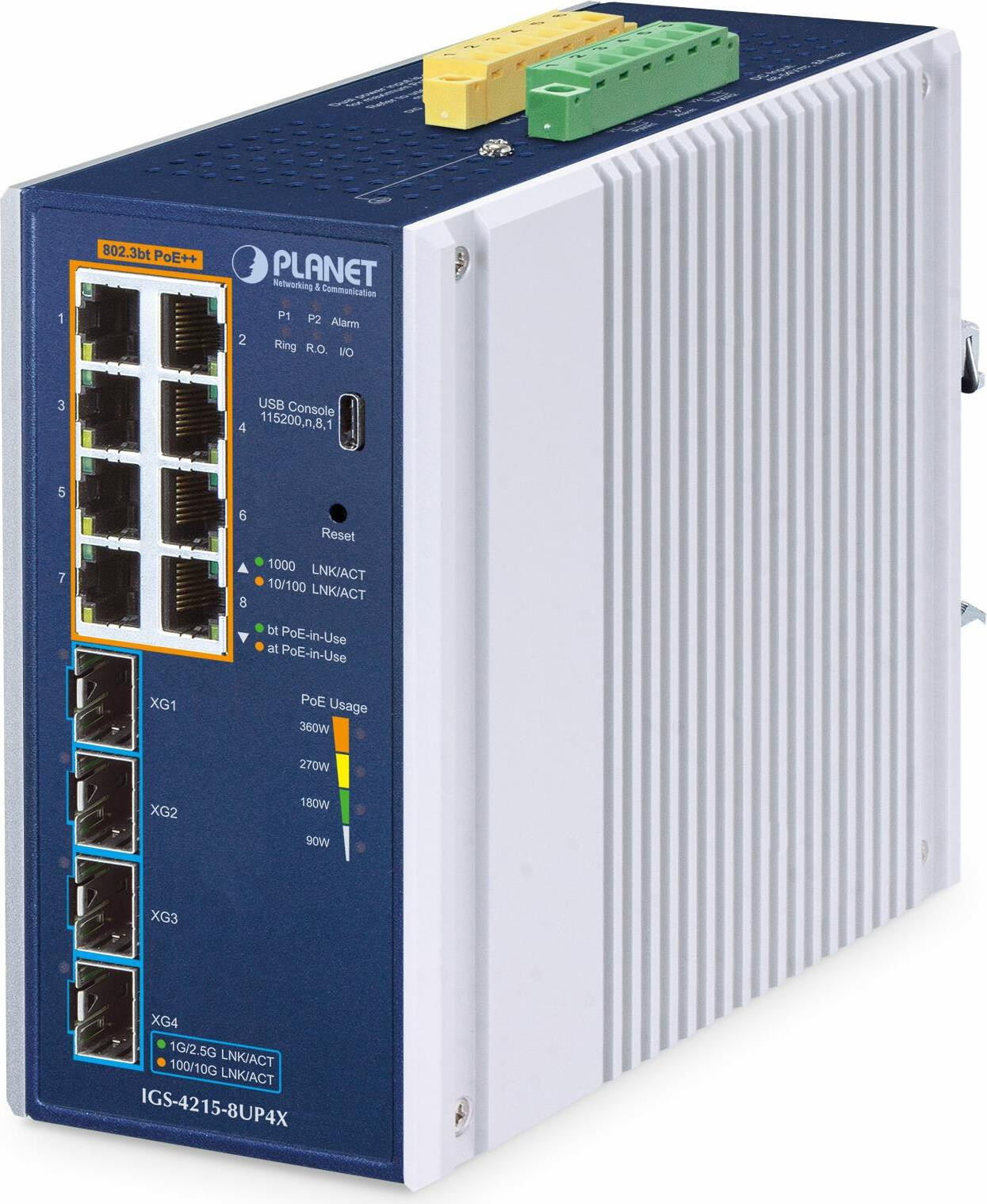 Planet Industrial L2/L4 8-Port PoE++ Managed Switch IGS-4215-8UP4X IGS-4215