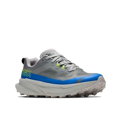 Trailrunningschuh HOKA ONE ONE "Torrent 5", Herren, Gr. 43, blau (galactic grau, stardust), Synthetik, Textil, Schuhe, Trailrunningschuh für Gelände, normale Dämpfung