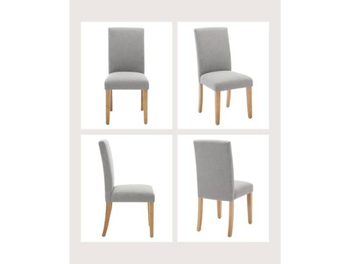 GarveeMore 2er-Set Esszimmerstühle, modern gepolstert mit Leinenbezug, ergonomische Form & stabile Holzbeine – Grau mit Ziernaht