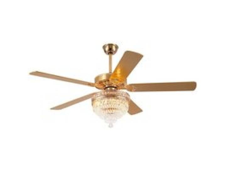 Kviflon ventilateur de plafond cristal doré 132 cm télécommande