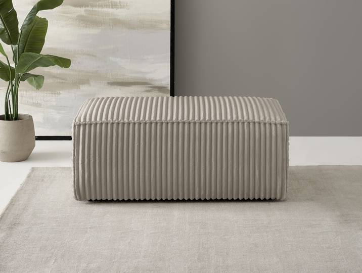 Hocker GOODPRODUCT FINNLEY Cord, Polsterhocker , grau (taupe), B:102cm H:42cm T:69cm, Bezugstoff 100% PES ;Gramatur 400g/qm +/- 5%, Hocker, Hocker, passend zur Polster-Serie Finnley