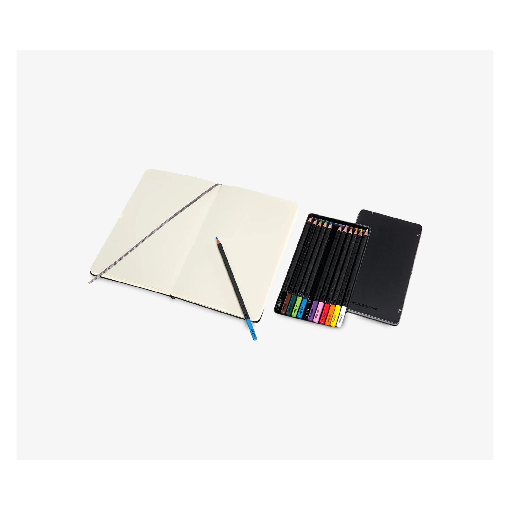 Moleskine Sketching Kit (A5, Large 13x21, Blanko, Harter Einband) (MS-620404)