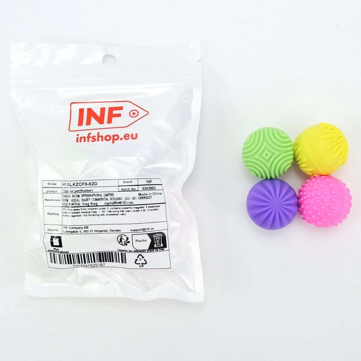 INF Stress Relief Silikon Magnetkugeln 4er-Set – Weiche Silikon-Magnetkugeln für Fingermassage und sensorisches Spiel