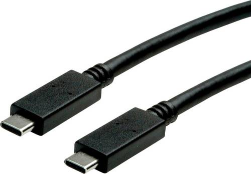 Roline green USB-C Kabel USB 3.2 Gen2 USB-C Stecker, USB-C Stecker 0.5m Schwarz 11.44.9056
