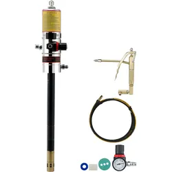 VEVOR Fettpumpe Luftbetriebene Fettpumpe mit 50:1 Druckverhältnis, 3,96 m Hochdruckschlauch und Fettpresse, Pneumatische Fettpumpe, Tragbare Schmierfettpumpe mit um 360° Schwenkbarem Fettpressenkopf