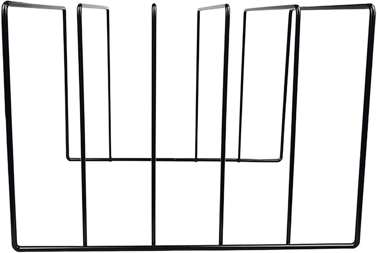 Platenrek Burostandaard Albumhouder voor Vinyl Opslag Mat Zwart IJzer - Breedte: 30 cm