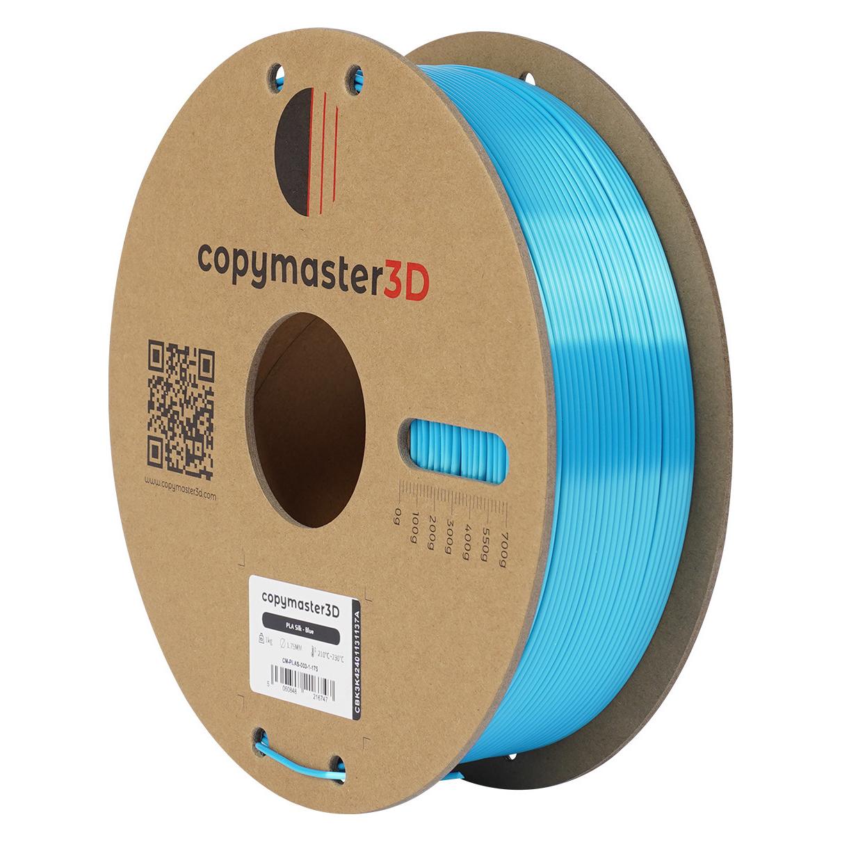Copymaster3D PLA Silk Filament for 3D Printer, 1.75 mm, Blue (PLA, 1.75 mm) (CM-PLAS-003-1-175)