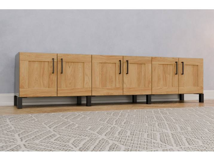 Büro Sideboard nach Maß - Eiche Country - 50x200x40cm - Individuell konfigurieren