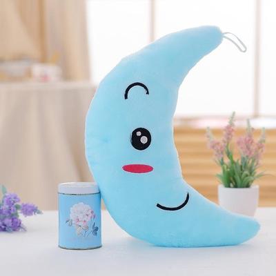 Snug & Styled Glow In The Dark Moon Plush Pillow Soft Light Up Stuffed Animal For Kids And Girls blue Moon