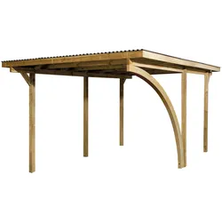 Weka Einzelcarport 606 A mit Rundbogen  -300 x 500 cm (Holzcarport)
