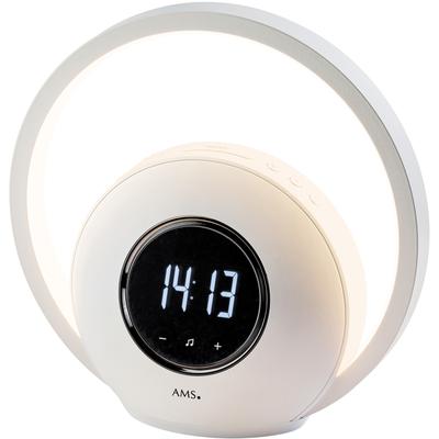 Tageslichtwecker AMS "T1303", weiß, Wecker, Wecker, Quarzwecker, Digital-Wecker, Schlafzimmer, LED, Sound