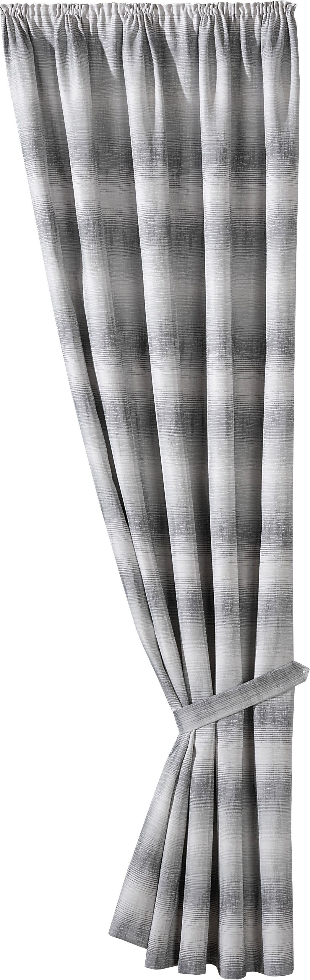 Vorhang WECKBRODT "Kilian", grau, B:140cm H:160cm, Polyester, Gardinen, Gardine, Store, Dekoschal, blickdicht