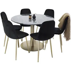 Ebuy24, Essgruppe, Essgruppe Estelle 9 (7-teilig) (Marmor)