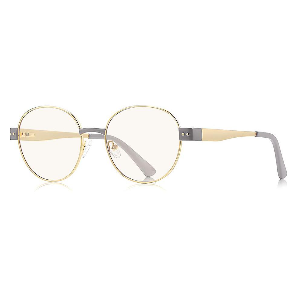 Techsuit - Anti-Blue Light Glasses Reflex PC (3175) - for Women, Round - Gold / Blue (70451387)