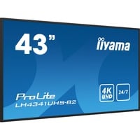 ProLite LH4341UHS-B2, Public Display schwarz (glänzend), UltraHD/4K, IPS, Mediaplayer