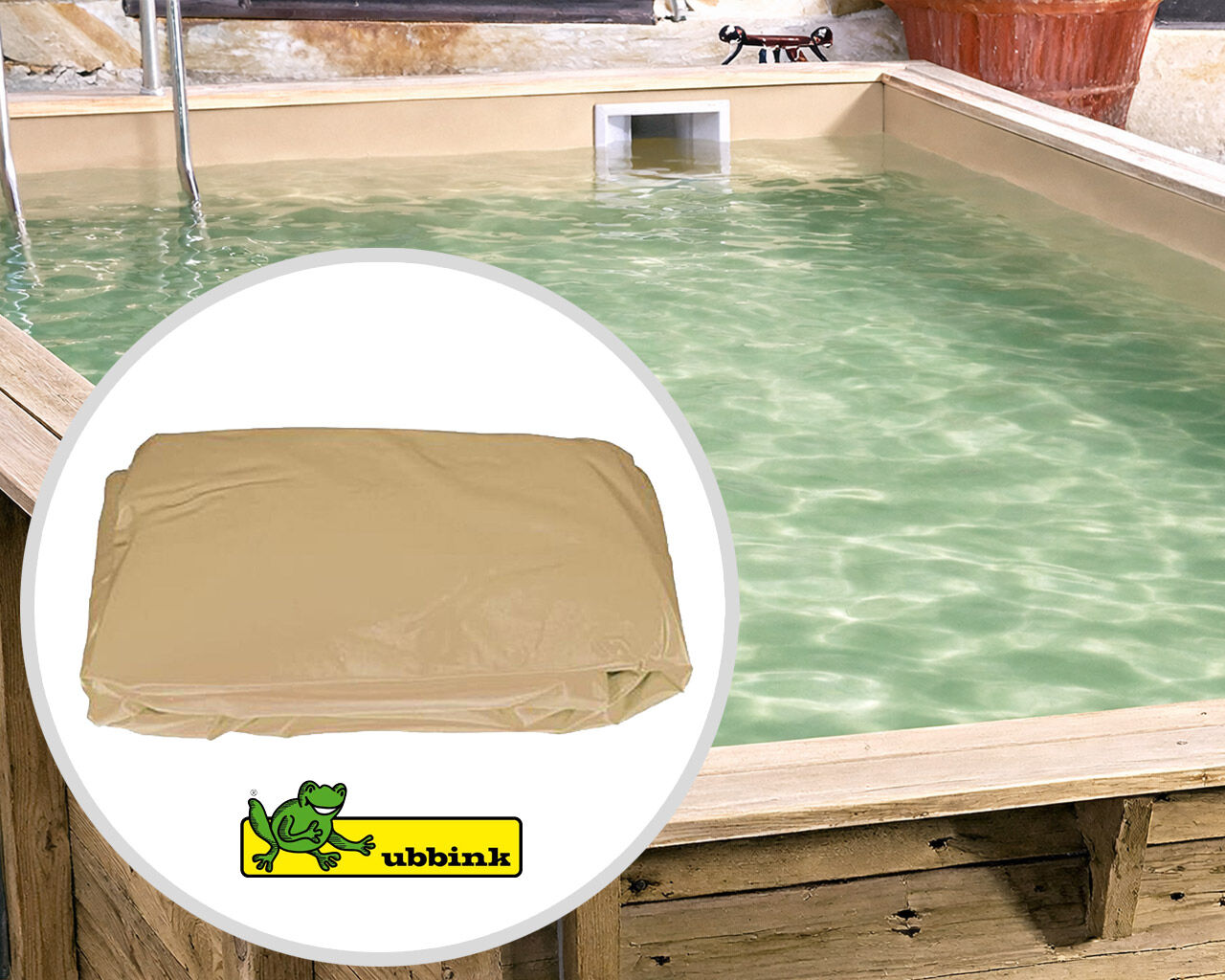 Liner piscine Ubbink piscine bois 300x300x126cm 75/100ème Beige