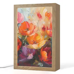 TISCHLEUCHTE Blumen - Bunt - Malerei - Abstrakt - Kunst 20x30 cm