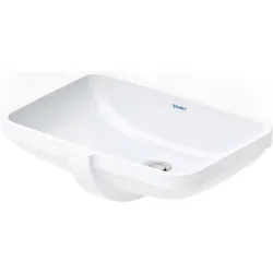 Duravit No.1 Einbauwaschtisch, ohne Hahnloch, mit Überlauf, 525x380mm, Unterseite geschliffen, weiß, 03954900282