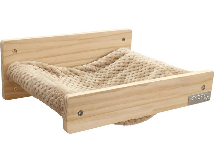 Katzen-Hängematte KERBL Timber 38 cm x 33.5 cm x 16 cm , beige (natur), B/H/L: 38cm, Tierbetten, Katzen-Hängematte
