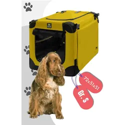 Maelson Soft Kennel Hundebox in 3 Grössen - Saffron Yellow (Katze, Atmungsaktiv, Waschbar), Tiertransport