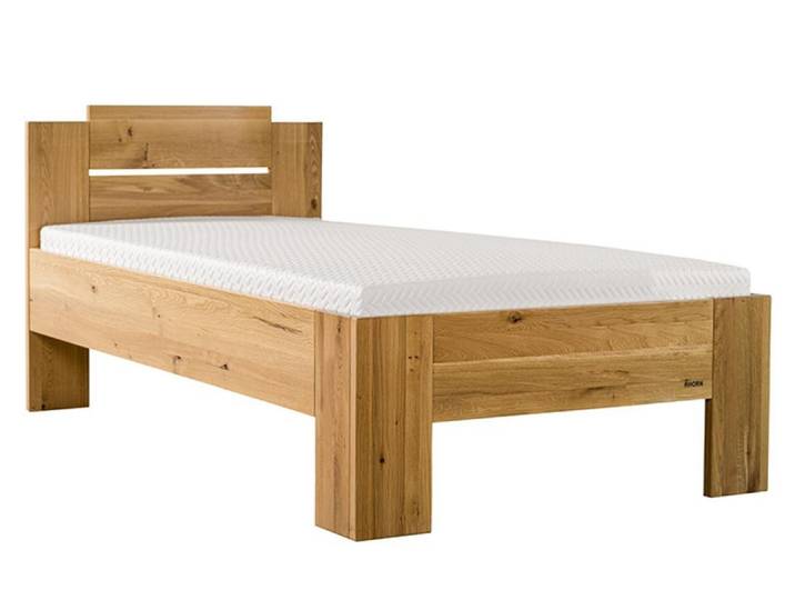 Natur24 Einzelbett Massivholz Einzelbett aus Wildeiche