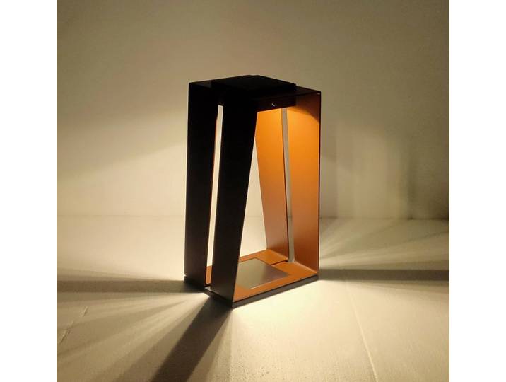 Les Jardins LED-Solarlaterne Skaal mit Sensor, corten, 40 cm Skaal, dimmbar, braun / rost, Aluminium, Solarleuchten