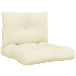 vidaXL Palettenkissen 2-tlg. Creme Stoff