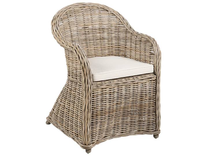 Beliani Garten Sessel Beige Susua II, Beige, Naturfarben, Naturmaterialen, 56x87x68 cm, Gartenmöbel, Gartensessel, Gartenstühle