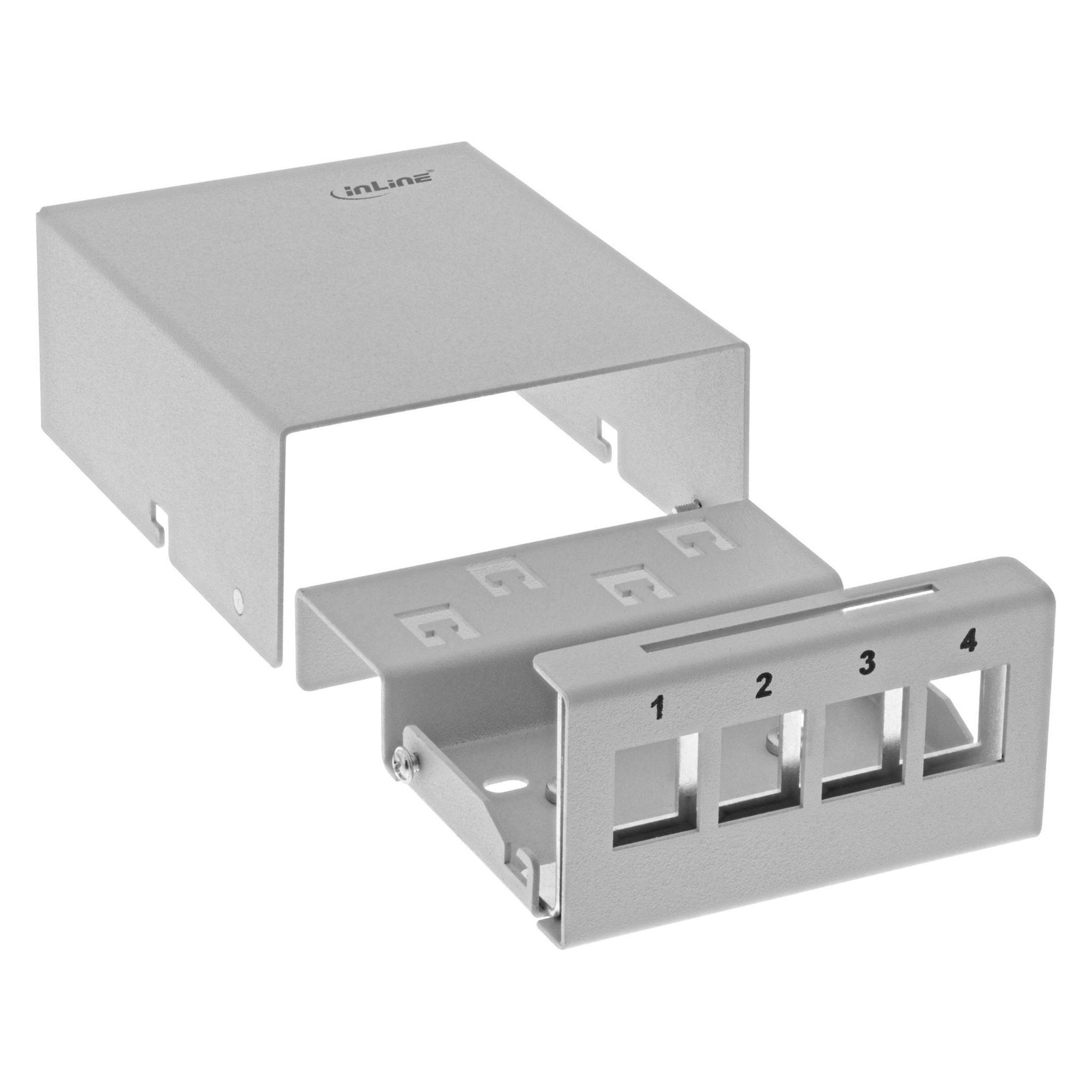 InLine Patchfeld-Dose Aufputz für 4x Keystone RJ45 (76264)
