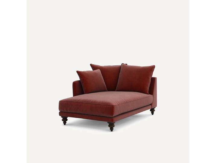 AM.PM Méridienne velours, Lazare Méridienne droite Rouge Grenat