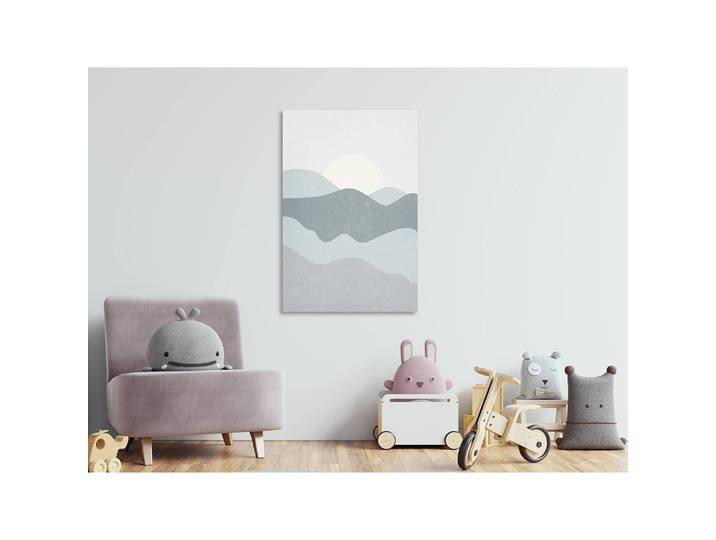 Tableau déco Sun Over Mountains Lin Gris 40 x 60cm