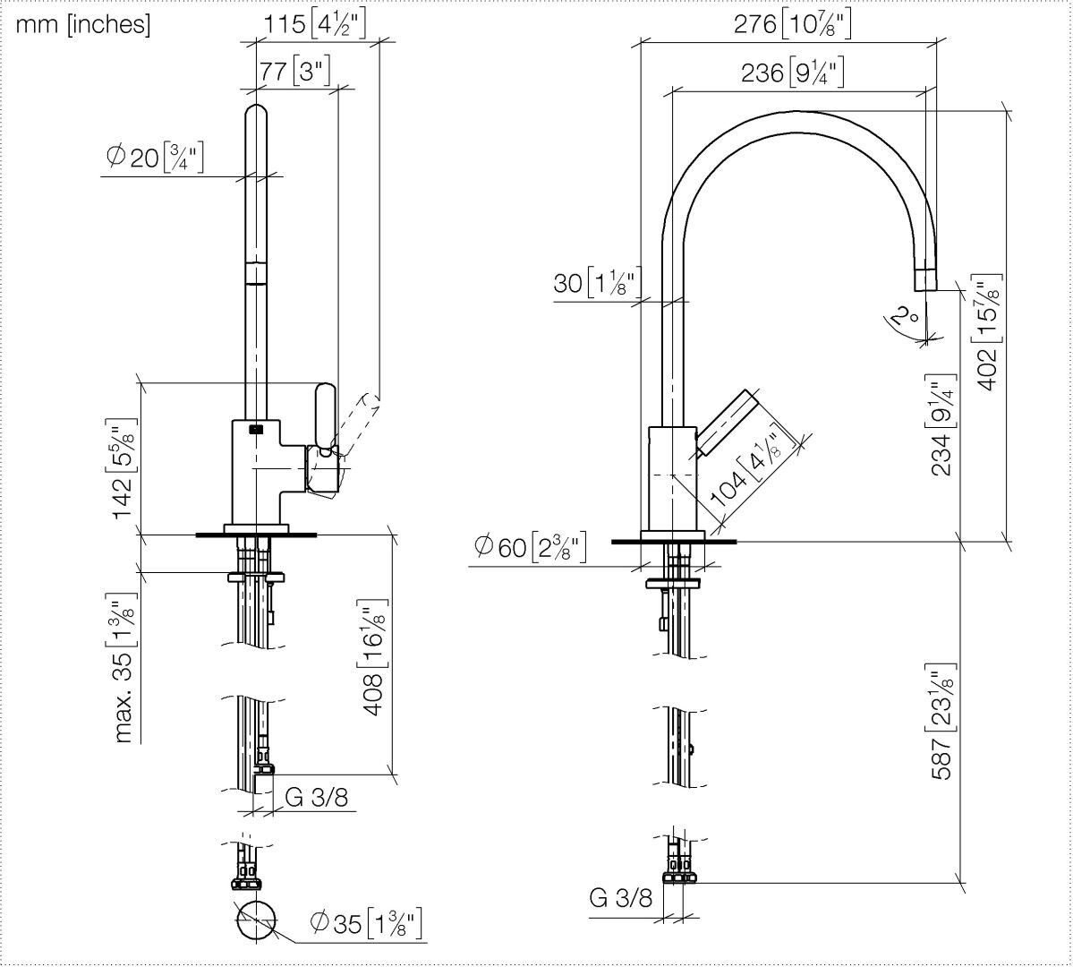 Dornbracht Armatur für Spül-/ Profibrause TARA 33836888 Chrom, 33836888-00 33836888-00
