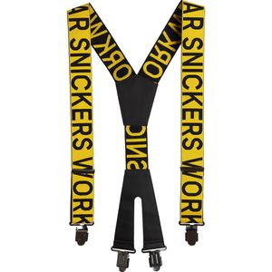Snickers-Workwear Hosenträger Logo, 9064, Y-Form, 5 cm breit, aus Mischgewebe, mit Metallclips, gelb-schwarz