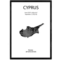 POSTER Länder & Kontinente Zypern A3 Rahmenlos
