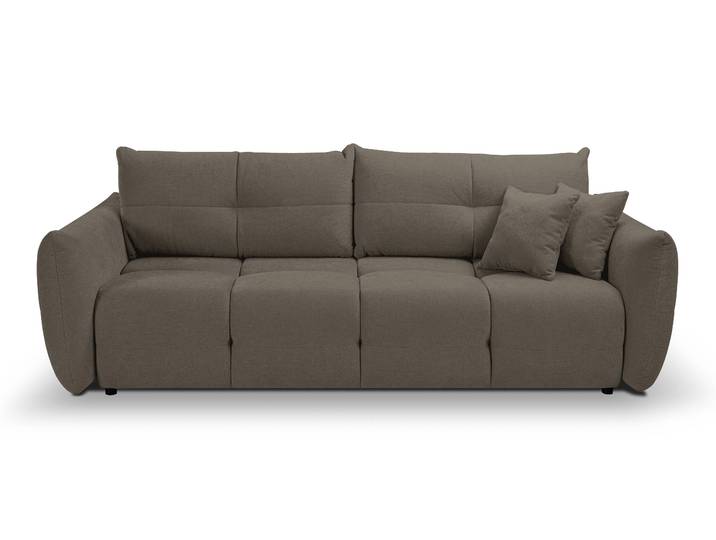 Masseno Sofa MODA mit Schlaffunktion und Bettkasten, Ausziehbares Bettsofa - Braun, WIND 21