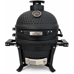 Patton Kamado Grill Holzkohlegrill "Premium", Grill Ø27cm, Mattschwarz