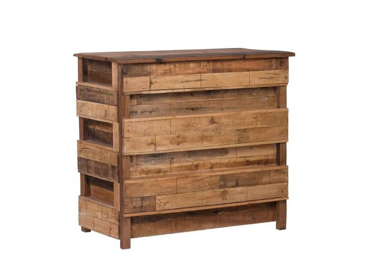 DESIGN DELIGHTS Barschrank BARSCHRANK BASTA , 150x100x50 (BxHxT), Massivholz, Bartresen