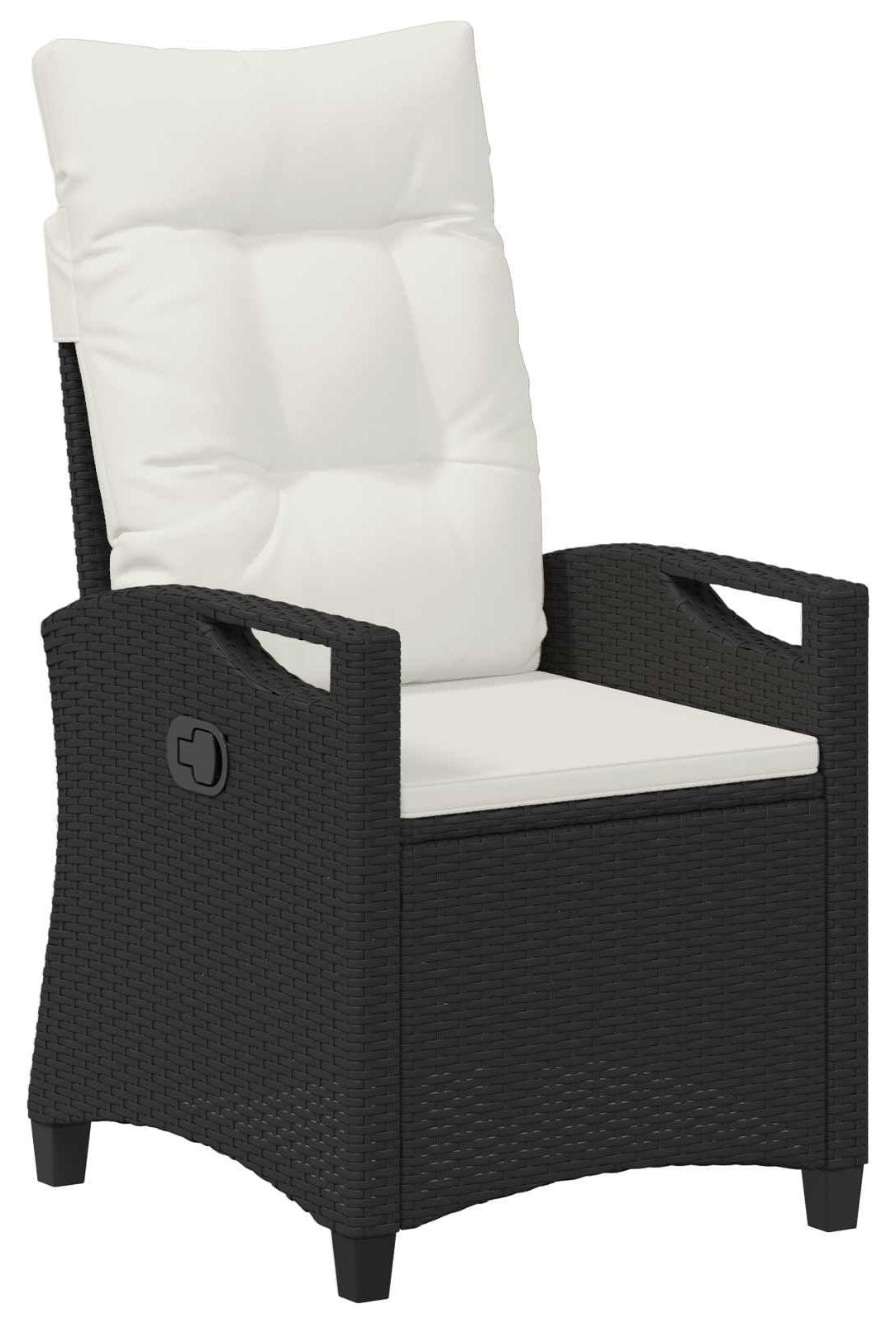 Verstellbarer Gartenstuhl in Schwarz und Creme